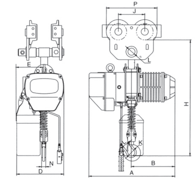 0.5噸環(huán)鏈電動葫蘆圖解